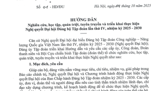 HƯỚNG DẪN: Nghiên cứu, học tập, quán triệt, tuyên truyền và triển khai thực hiện Nghị quyết Đại hội Đảng bộ Tập đoàn lần thứ IV, nhiệm kỳ 2025 - 2030